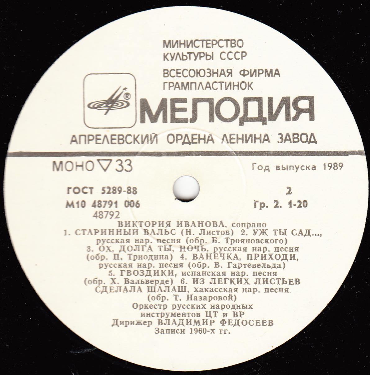 Виктория ИВАНОВА: «Старинные романсы, песни»