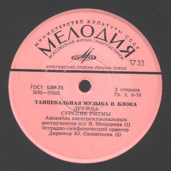 Танцевальная музыка В. Блока