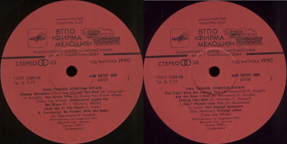 Tina TURNER «Foreign Affair» (на английском языке)