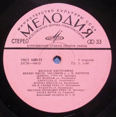 "Веселое настроение". Инструментальный ансамбль п/у И. Вигнера