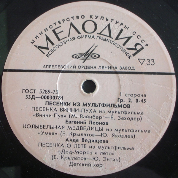 Песенки из мультфильмов