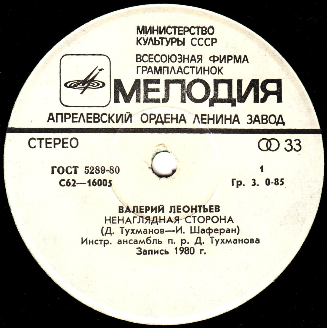 Валерий Леонтьев поёт песни Давида Тухманова