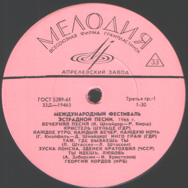 МЕЖДУНАРОДНЫЙ ФЕСТИВАЛЬ ЭСТРАДНОЙ ПЕСНИ (Москва, 1966 г.)
