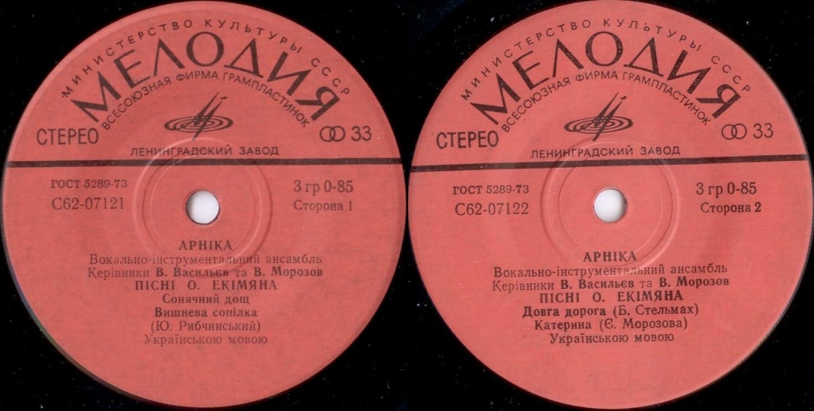 ВИА «АРНIКА». Пiснi Олексiя Екiмяна