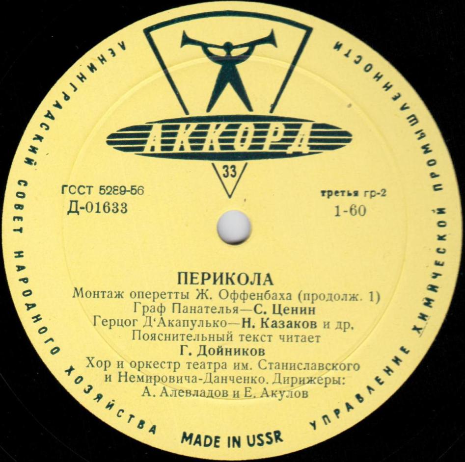 Ж. ОФФЕНБАХ: «Перикола», монтаж оперетты