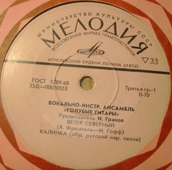 Вокально-инструментальный ансамбль  "Голубые гитары". Руководитель Игорь ГРАНОВ