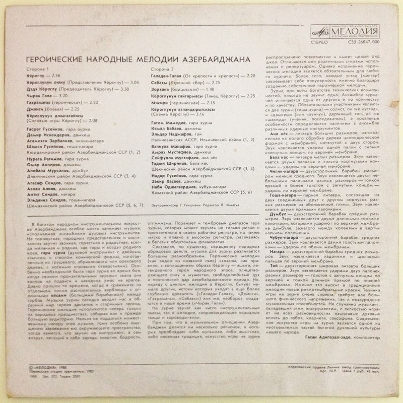 Героические мелодии Азербайджана