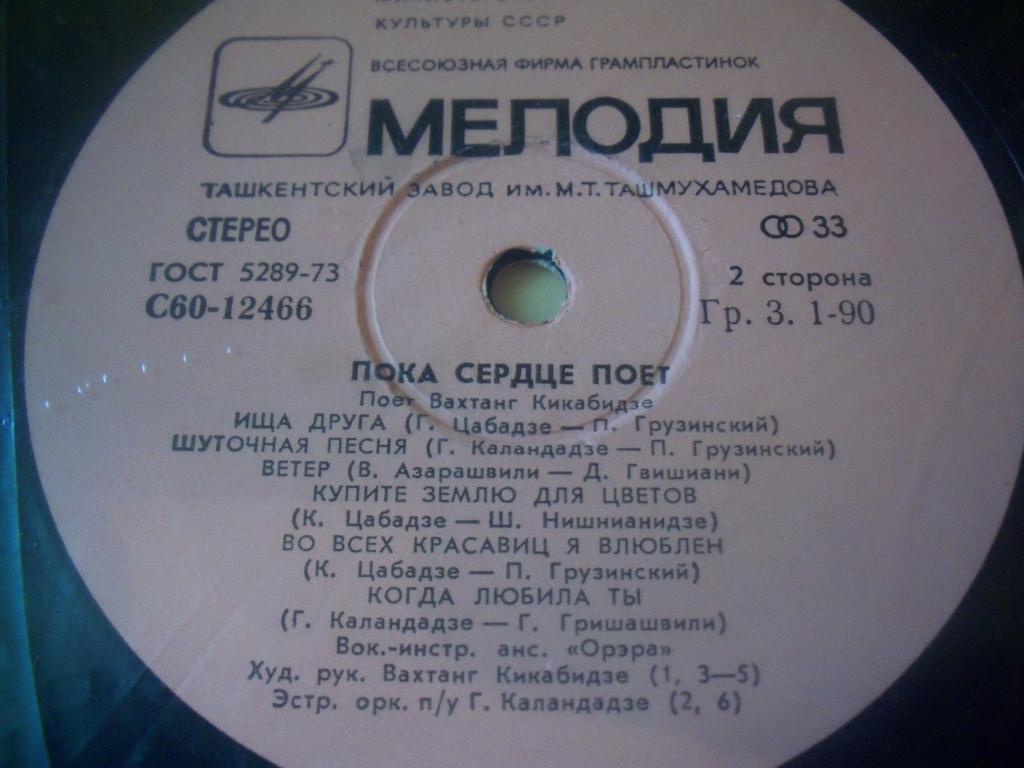 Вахтанг КИКАБИДЗЕ: «Пока сердце поет» (გულს სანამდე ემღერება) — на грузинском языке