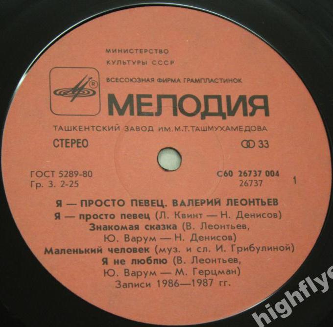 Валерий ЛЕОНТЬЕВ. «Я просто певец»