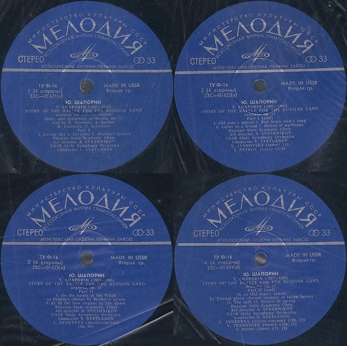 Ю. Шапорин. "Сказание о битве за русскую землю", оратория