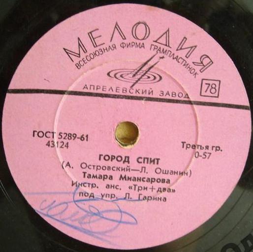 Тамара Миансарова — Чёрный кот / Город спит