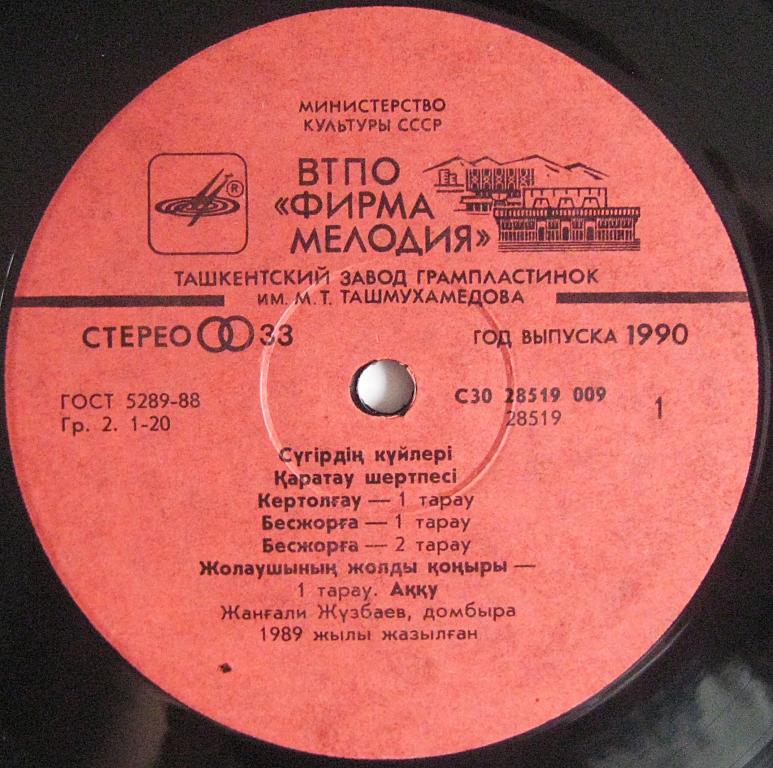 Жангали Жузбаев, домбра - Кюи Сугура