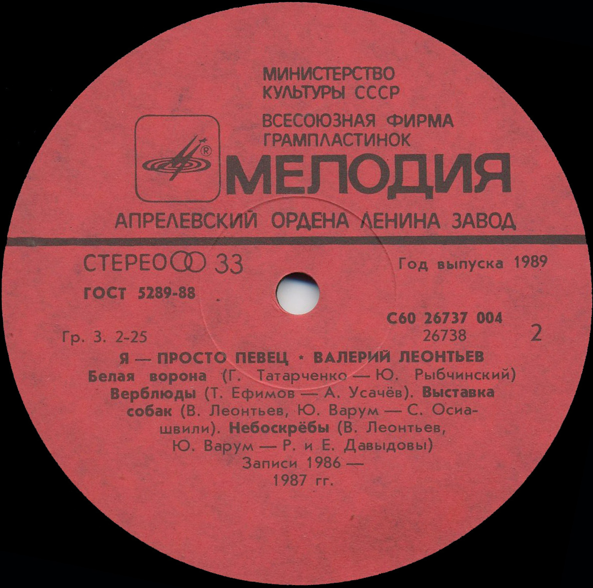 Валерий ЛЕОНТЬЕВ. «Я просто певец»