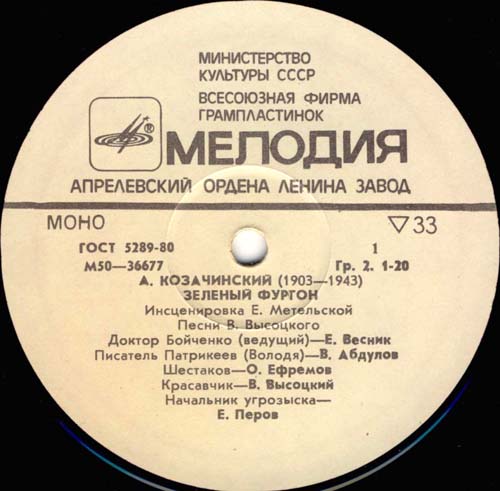 А. Козачинский, Зеленый фургон (инсценировка)