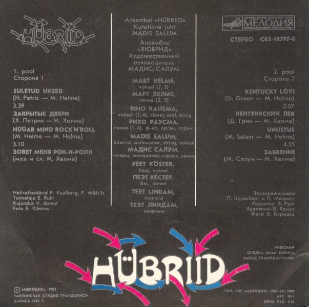 АНСАМБЛЬ «ХЮБРИД», худ. рук. Мадис Салум.