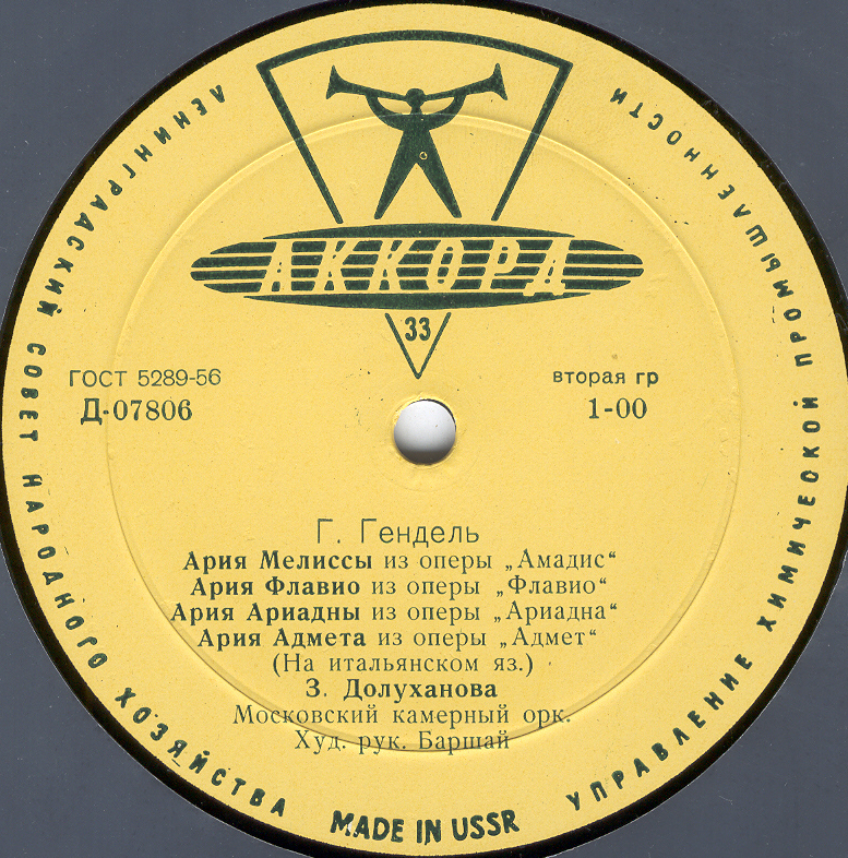 И. С. Бах, Г. Гендель - Арии - Зара Долуханова