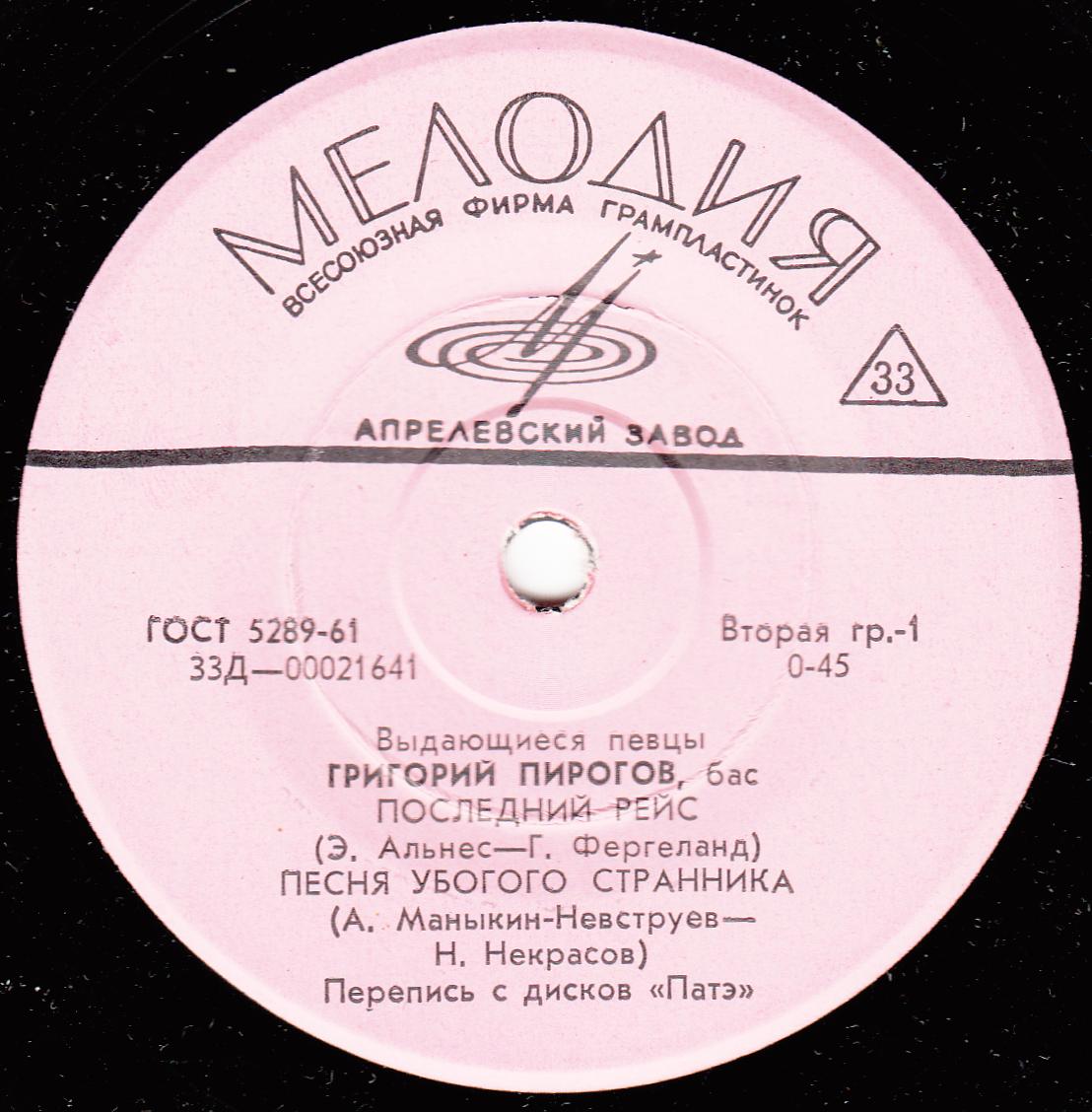 Григорий Пирогов, бас