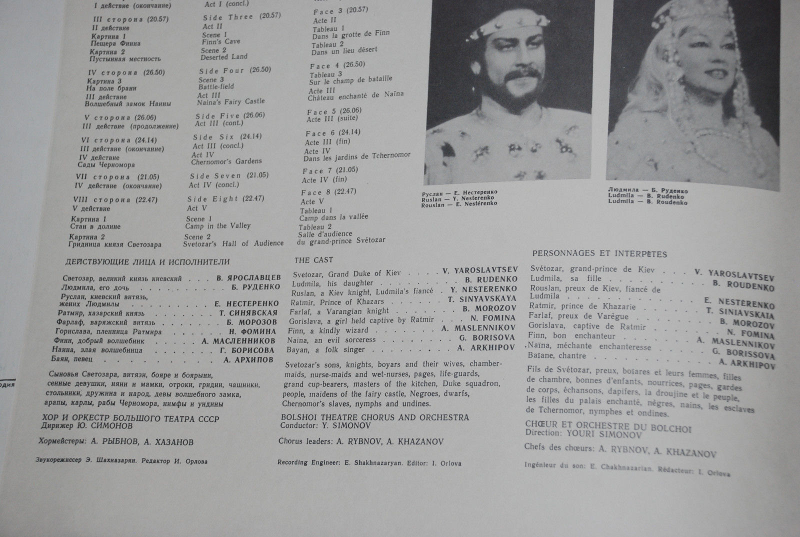 М. ГЛИНКА (1804—1857): «Руслан и Людмила», опера в пяти действиях