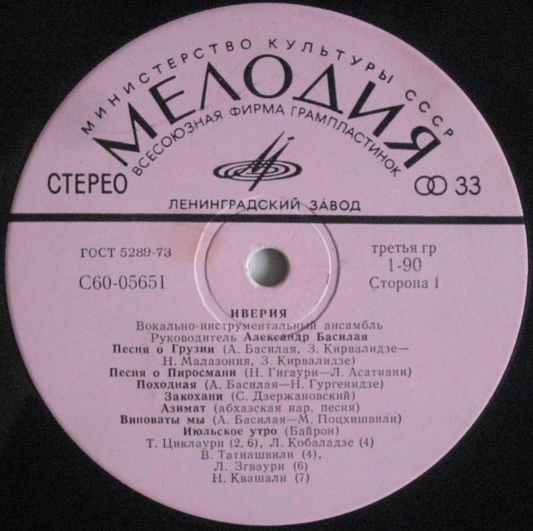 ВИА «ИВЕРИЯ», руководитель А. Басилая