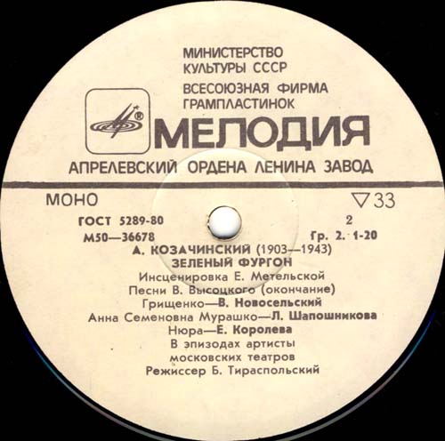 А. Козачинский, Зеленый фургон (инсценировка)