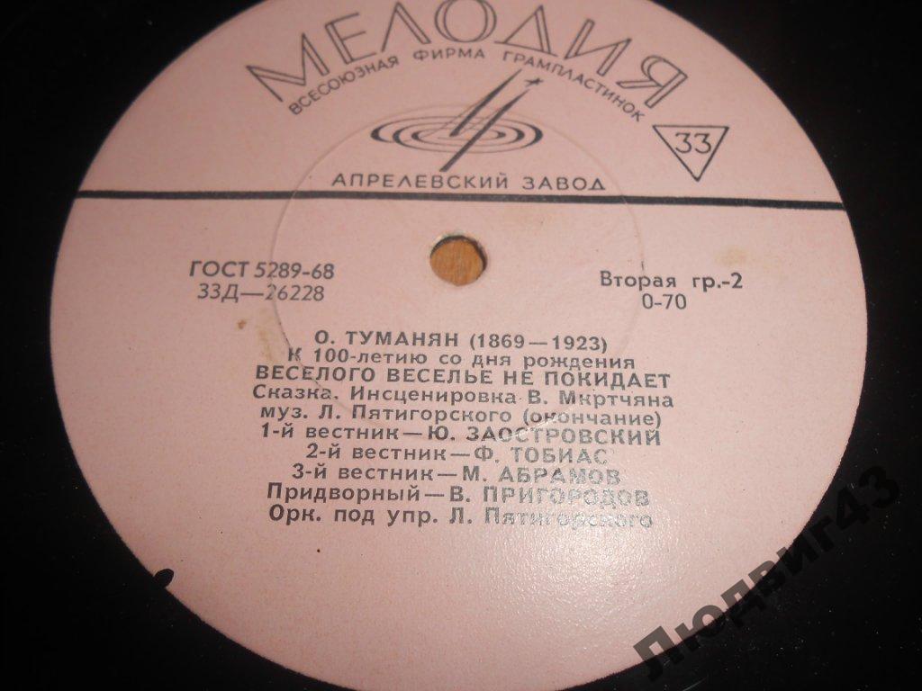 О. Туманян (1869 - 1923). Веселого веселье не покидает, сказка