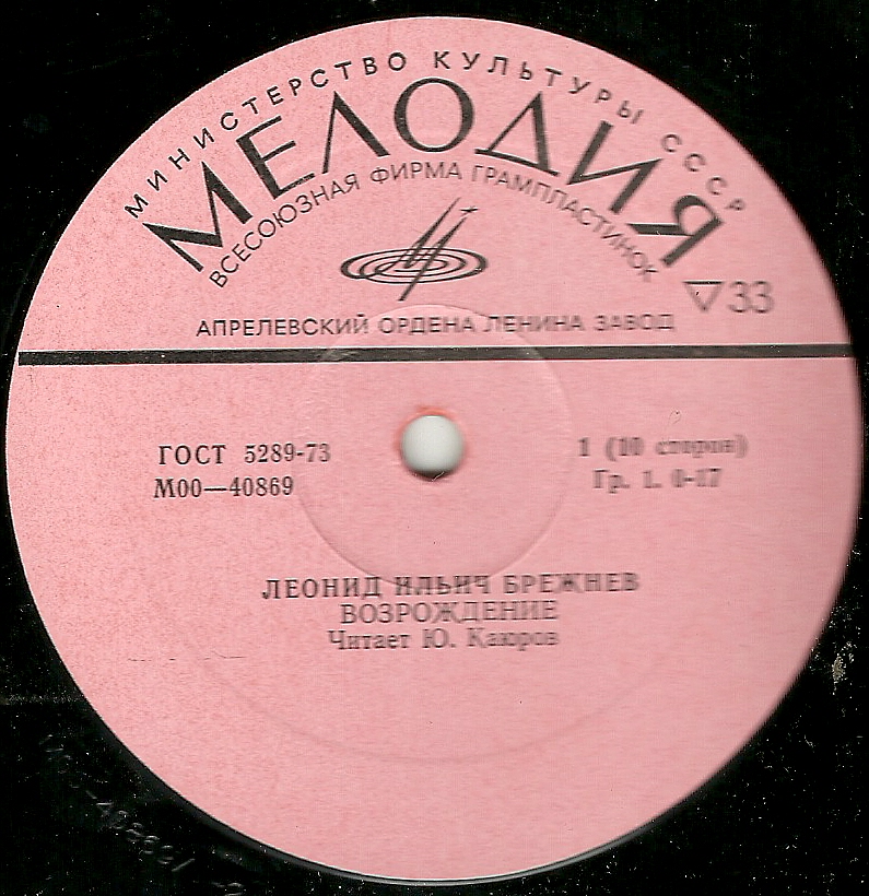 Л. И. БРЕЖНЕВ «Возрождение» (читает Ю. Каюров)