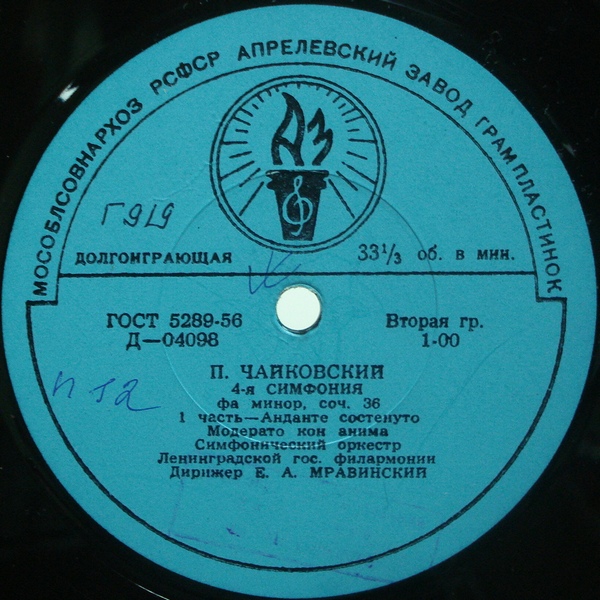 П. ЧАЙКОВСКИЙ (1840–1893) Симфония № 4 фа минор, соч. 36 — СО ЛГФ, Е. Мравинский
