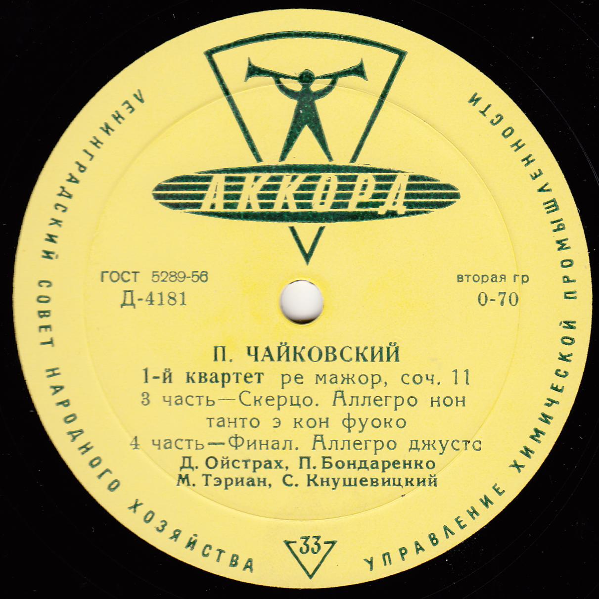 П. Чайковский: 1-й квартет ре мажор, соч. 11