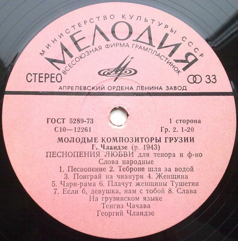 КАМЕРНАЯ МУЗЫКА МОЛОДЫХ КОМПОЗИТОРОВ ГРУЗИИ