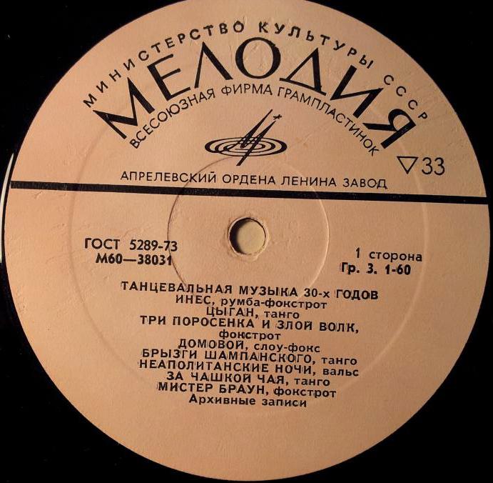 Танцевальная музыка 30-х годов