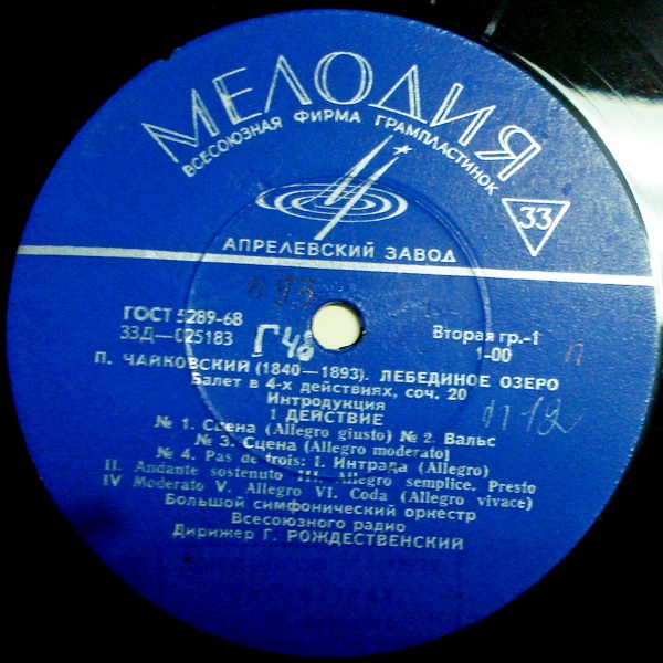 П. ЧАЙКОВСКИЙ (1840–1893) «Лебединое озеро», балет в 4 д., соч. 20 (БСО ВР, Г. Рождественский)