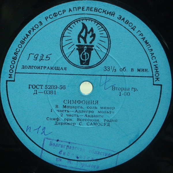 В. Моцарт. Симфония №40 соль минор (С. Самосуд)