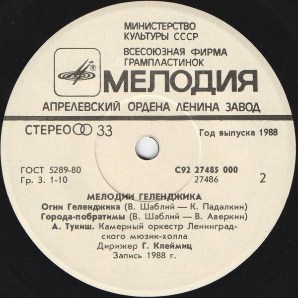 МЕЛОДИИ ГЕЛЕНДЖИКА