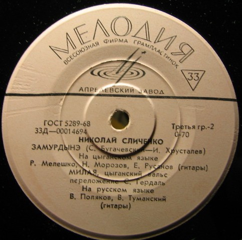 Николай Сличенко. Цыганские песни