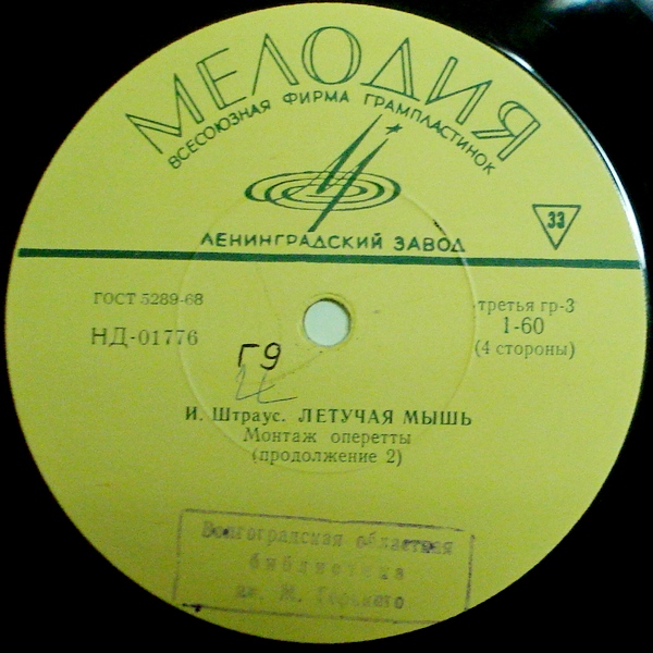 И. ШТРАУС (1825–1899) «Летучая мышь», монтаж оперетты