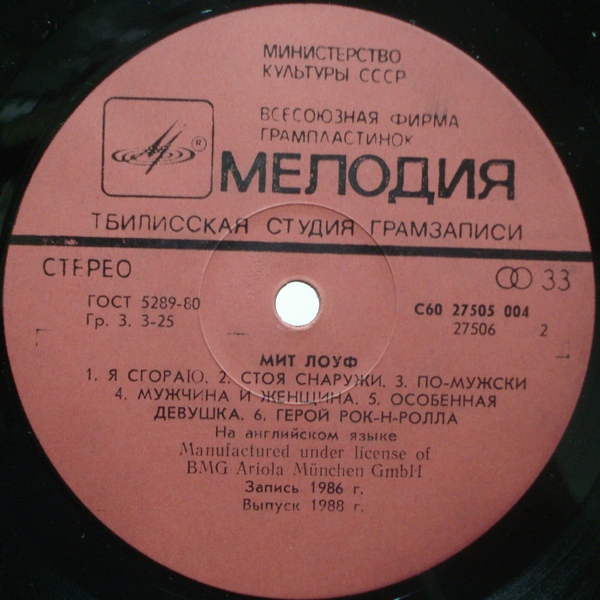 Мит ЛОУФ - Blind Before I Stop