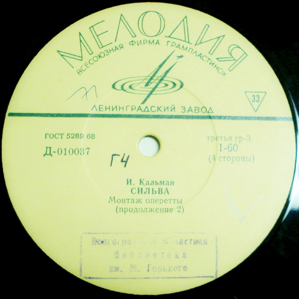 И. КАЛЬМАН (1882–1953) «Сильва», монтаж оперетты