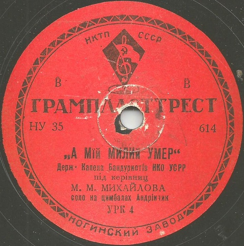 Державна капела Бандуристів – А мій милий умер / Горлиця