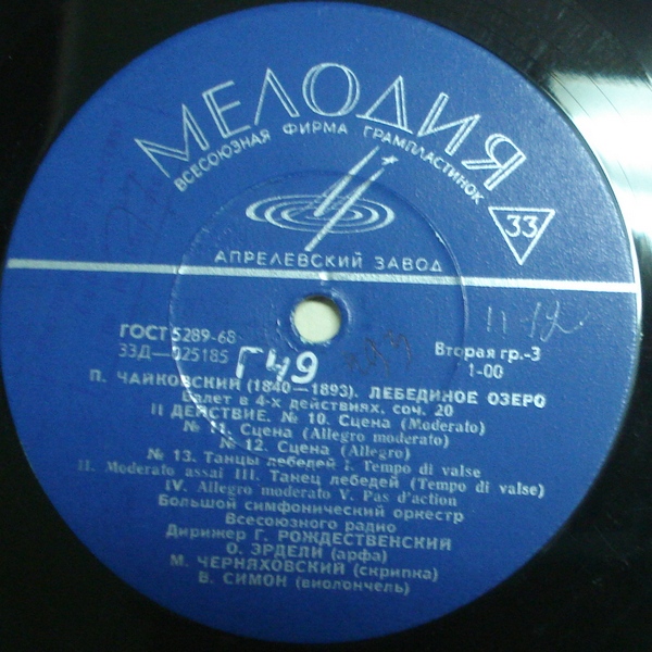 П. ЧАЙКОВСКИЙ (1840–1893) «Лебединое озеро», балет в 4 д., соч. 20 (БСО ВР, Г. Рождественский)