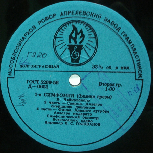 П. ЧАЙКОВСКИЙ (1840–1893): Симфония № 1 соль минор, соч. 13 (Н. Голованов)