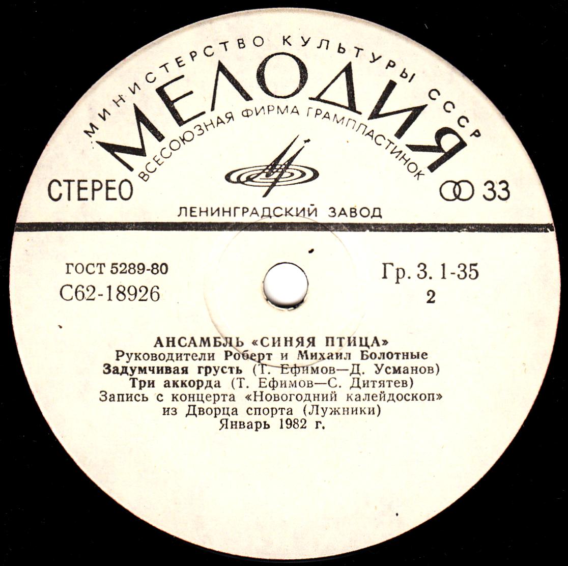 АНСАМБЛЬ «СИНЯЯ ПТИЦА», рук. Роберт и Михаил Болотные.