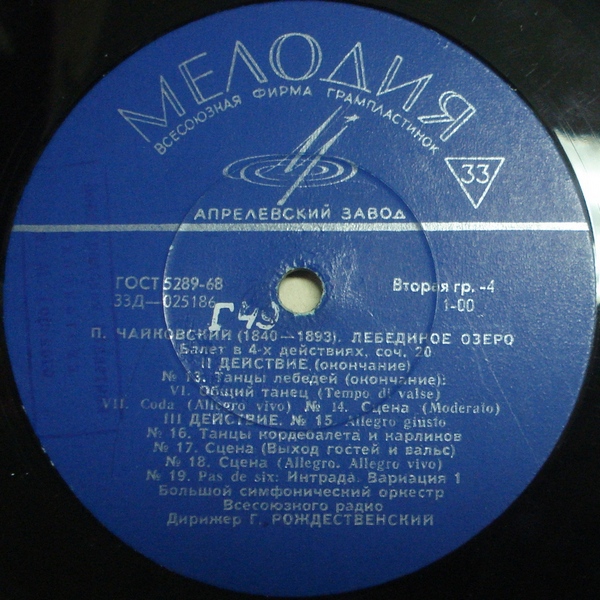 П. ЧАЙКОВСКИЙ (1840–1893) «Лебединое озеро», балет в 4 д., соч. 20 (БСО ВР, Г. Рождественский)