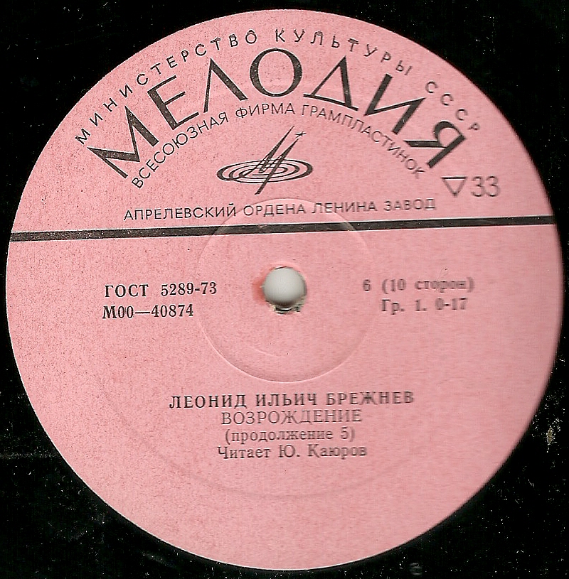 Л. И. БРЕЖНЕВ «Возрождение» (читает Ю. Каюров)