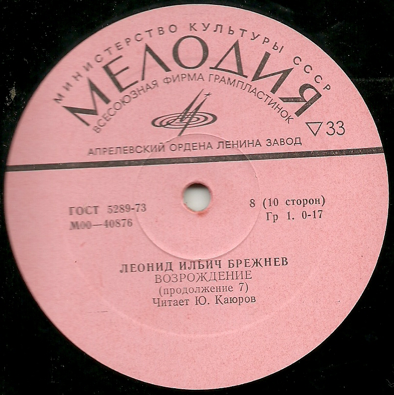 Л. И. БРЕЖНЕВ «Возрождение» (читает Ю. Каюров)
