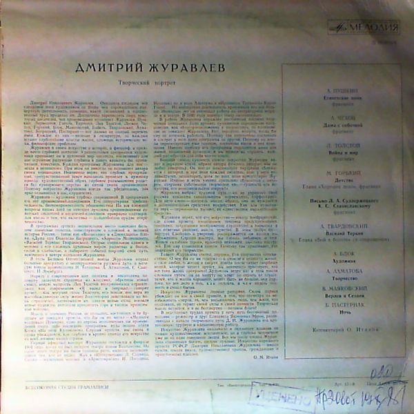Дмитрий ЖУРАВЛЕВ. Творческий портрет