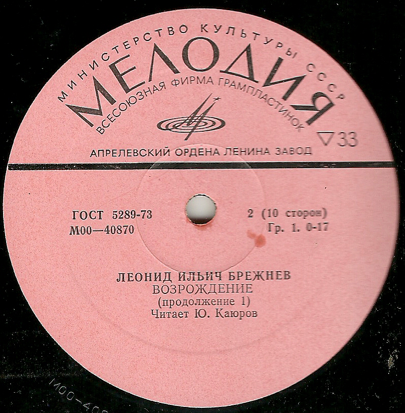 Л. И. БРЕЖНЕВ «Возрождение» (читает Ю. Каюров)