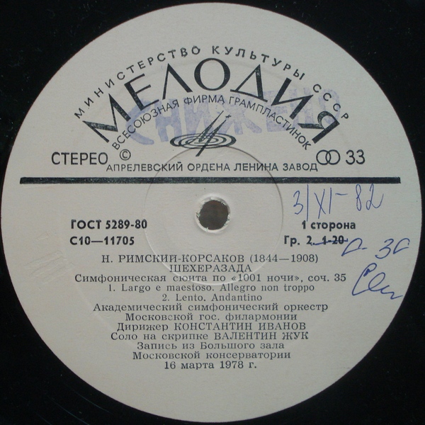 Н. РИМСКИЙ-КОРСАКОВ (1844–1908) «Шехеразада», симфоническая сюита по «1001 ночи», соч. 35 — К. Иванов
