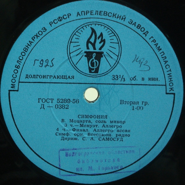 В. Моцарт. Симфония №40 соль минор (С. Самосуд)