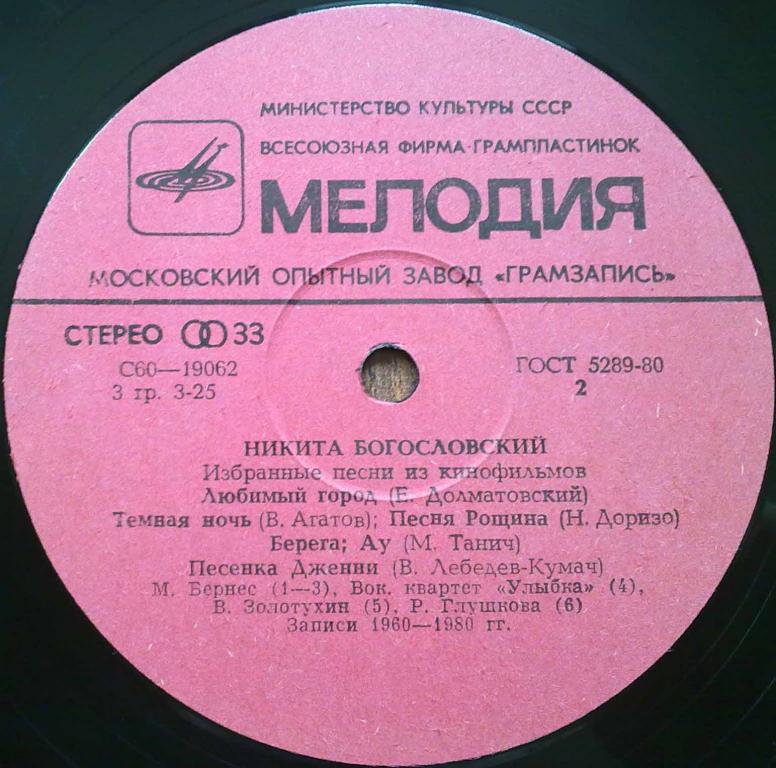 Никита БОГОСЛОВСКИЙ. Избранные песни из кинофильмов