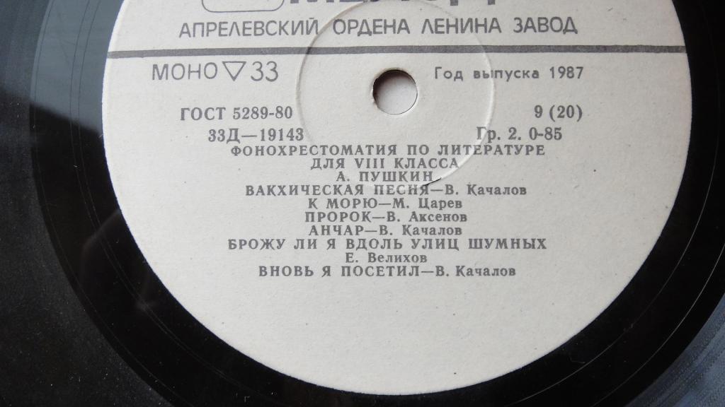 Фонохрестоматия по литературе для VIII класса